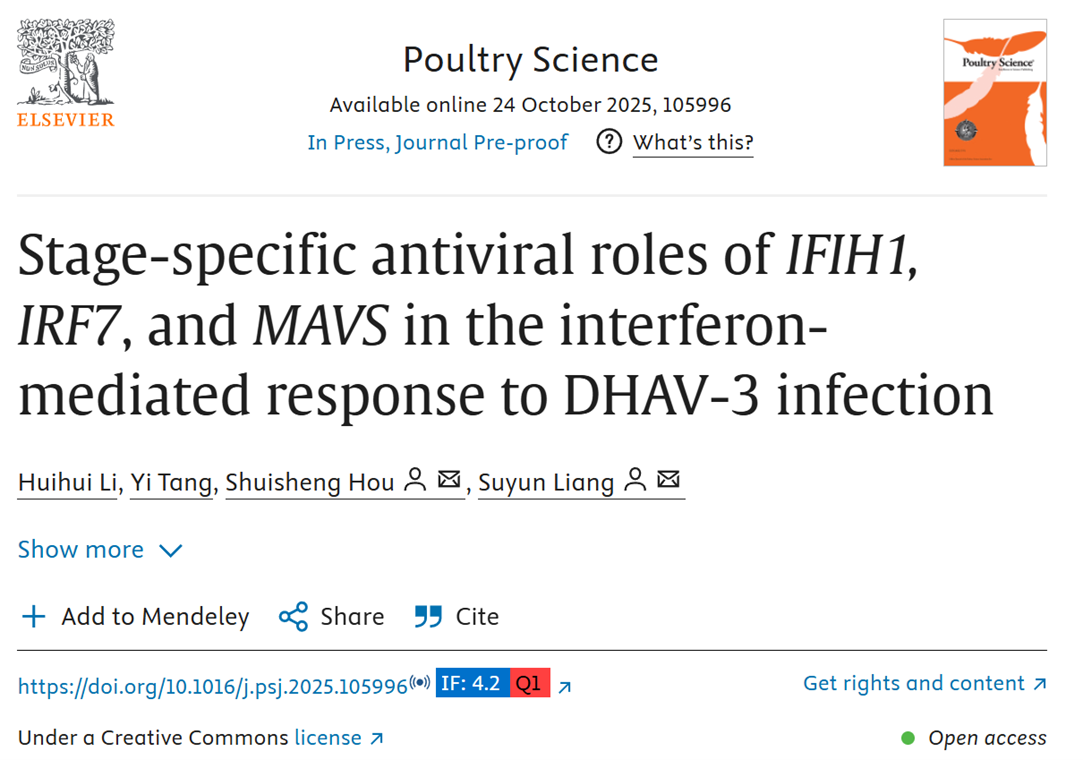 Stage-specific antiviral roles of IFIH1, IRF7, and MAVS in the interferon-mediated response to DHAV-3 infection